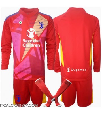 Juventus Portiere Prima Maglia Bambino 2024-25 Manica Lunga (+ Pantaloni corti)